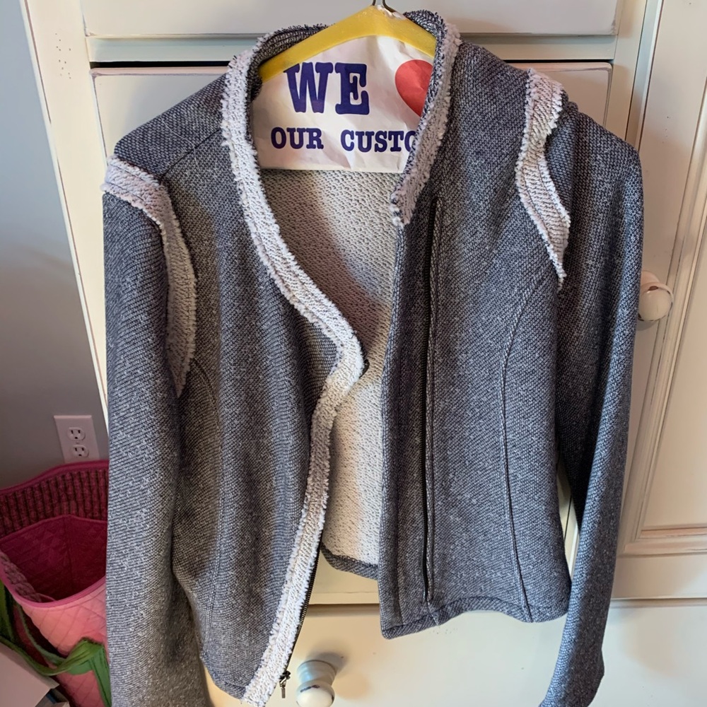 Knit asymmetrical jacket